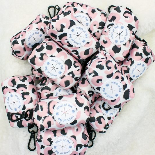 Poop bag holder - Fierce Rose